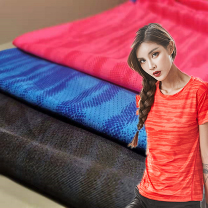 New quick dry breathable polyester ammonia elastic camo quick dry fabric sports and fitness T-shirt quick dry fabric