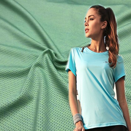 Ultra-thin cationic Quick Drying T-shirt fabric 100g hygroscopic sweat wicking knitted fabric