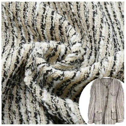 Wholesale Colorful Metallic Polyester Plaid Check Woven Woolen Yarn Dyed Tweed Fabric For Winter Coat