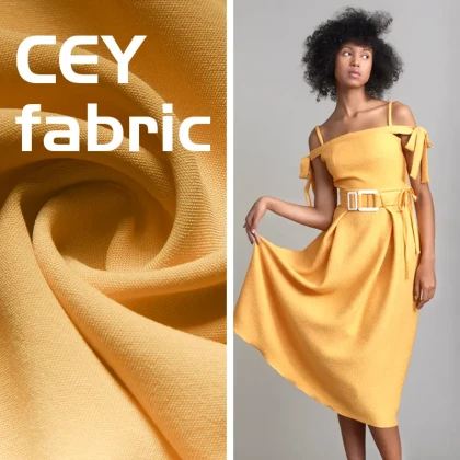 100% polyester ceys blouse dress printed dyed Multi Colors stretch fabric plain Polyester CEY Fabric For dress