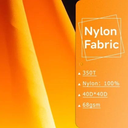 350T Water Resist Crinkle 100%nylon Light Weight Down Proof Plain Woven Fabric For Clothing