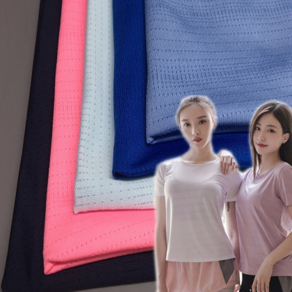 Knitted nylon jacquard fabric ice silk Breathable mesh cloth Sports T-shirt yoga clothes fitness clothes fabric