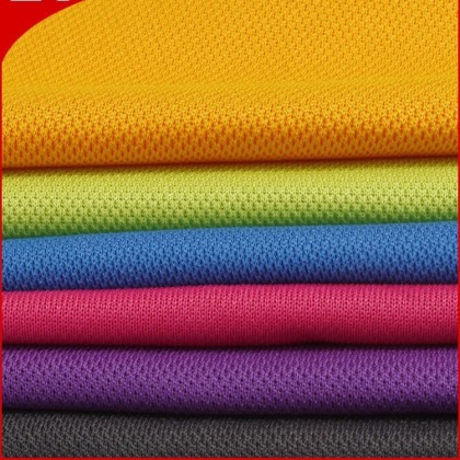POLO Shirt fabric 145g all polyester bead ground fabric Polyester bird's eye Honeycomb knitted fabric
