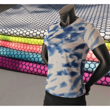 Pinhole milk silk print floral fabric polyester ammonia elastic breathable knitwear fashion T-shirt printed fabric
