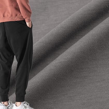 Slub cotton fabric 240g cotton plain knitted fabric spring and summer casual pants sports pants fabric