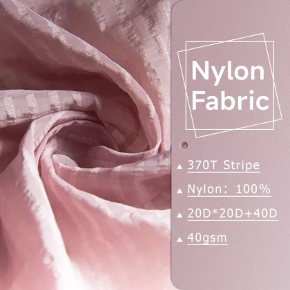 fashion 370T 20D Stripe nylon spandex fabric Wrinkle waterproof Nylon Fabric for clothing