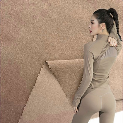 High elastic grab wool cloth 250g polyester ammonia double-sided lulu nude feeling 50D small fluff cloth yoga fabric