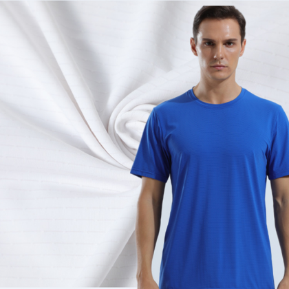 Nylon flat lattice jacquard cloth ice silk cold feeling knitted fabric 170g high spring speed dry summer T-shirt knitted fabric